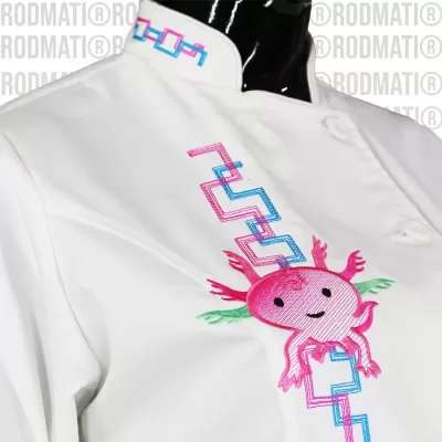 FILIPINA PARA CHEF DAMA AXOLOTL PREMIUM RODMATI MARCA ONLINE DE UNIFORMES PARA CHEF Y MEDICO BLANCO