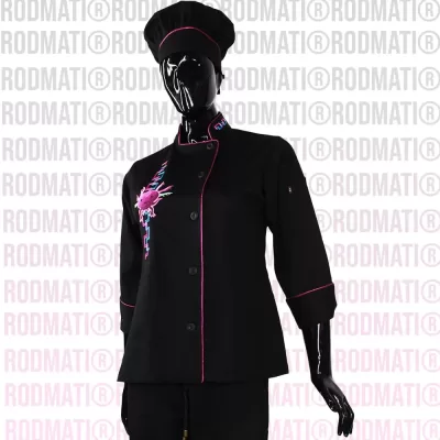 FILIPINA PARA CHEF DAMA AXOLOTL PREMIUM RODMATI MARCA ONLINE DE UNIFORMES PARA CHEF Y MEDICO NEGRO 7