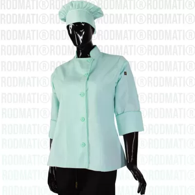 FILIPINA PARA CHEF DAMA COLOR MENTA PARA REPOSTERAS PASTELERAS MARCA RODMATI TIENDA ONLINE DE UNIFORMES PARA CHEF Y MEDICOS 3