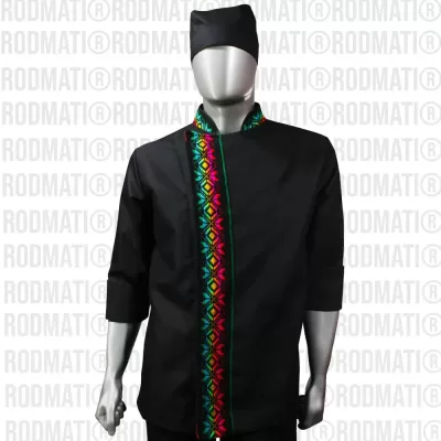 FILIPINA PARA CHEF FOLKLOR CABALLERO NEGRO COLECCION RAICES RODMATI TIENDA ONLINE DE UNIFORMES PARA CHEF Y MEDICO